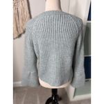 John + Jenn Revolve Dusty Blue Alpaca Blend Knit Bell Sleeve Sweater Top Small Photo 2