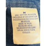 Erika Vintage Cottagecore Denim Embroidered Prairie Dress Size Medium Back Tie Bird Photo 2