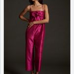 Hutch Anthropologie  Satin Bow-Tie Jumpsuit. Size Medium. Pink. New with tags. Photo 3