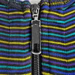 Chico's Shirt Womens Small 0 Green Purple Stripe Full Zip Casual Travel Vintage Photo 6