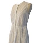 J.Crew  Eyelet Lace Sleeveless Tea Length Button Down Dress White Lined size 12 Photo 5