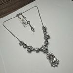 Givenchy Crystal Clear & Silver Tone Necklace Adjustable Length Evening / Bridal Photo 5