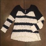Free People Rugby Sweater Size XS Black and White Stripe Photo 0