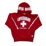 Lifeguard Virginia Beach red and white unisex hoodie sweater Size M Photo 0
