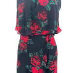 Lovers + Friends Golden Ray Maxi Dress Black Red Floral Rose Print Size Small Photo 4