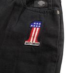 Harley Davidson #1 American flag size 6 black jeans straight leg Photo 3