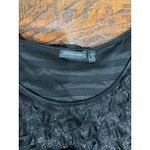 Notations Black Ruffle Sparkle L Dress Short Sleeve Shimmer Party Cocktail Photo 7