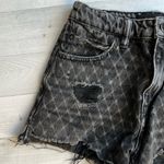 Alexander Wang  X Denim Faded Black Net Print Bite High Waist Cut Off Shorts 25 Photo 3