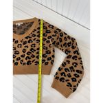Wild Honey Cropped Balloon Sleeve Sweater Brown & Black Animal Leopard Size S Photo 4