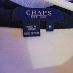 CHAPS  womens creme medium v-neck black collar knit top Photo 1