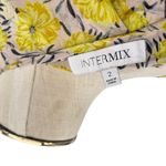Intermix  Floral Print Silk Top Blouse Long Sleeve Yellow Gray Size 2 Photo 9