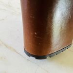 Coach Brown Leather Metal Chain Slip On Clog With High Chunky Heels - US 9.5 Photo 10