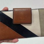 Fossil  Leather Wallet Multi Color Brown Black Snap Card Holder Coin Zip Purse Photo 0