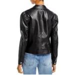 AQUA NWOT FAUX LEATHER PUFF SLEEVE JACKET BLOOMINGDALE EXCLUSIVE SZ LARGE Photo 1