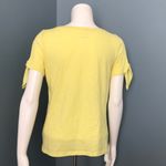 Talbots Butter Yellow Summertime Embroidered Tee XS Photo 5