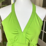 Athleta Halter Dress XL Green Stretch Active Travel Casual Summer Midi Style Photo 0
