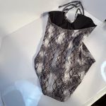 Rachel Roy One Piece Swimsuit Snake Print Halter Neck Women's Size S Black Photo 6