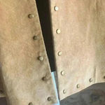 DAVID BROOKS Pig Suede Leather Jacket Women Studded Western Boho Brown S 18 Tan Photo 4