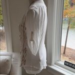 Anthropologie TINY from  Embroidered White and Tan Women's Top, EUC Photo 3