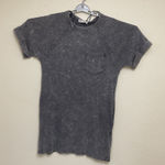 New In Womens Dark Gray Sleeve Crew Neck Front Pocket Mini Dress Size S Photo 0