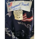 A‎ Personal Touch 4X Patriotic Print USA American Flag Button Up Shirt Blue Photo 3