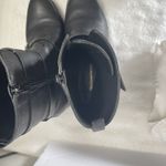 Rebecca Minkoff  Black Leather MOTO Boots Sz 7 Buckles Full Zipper Heel Great Con Photo 8