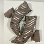 Shoe Republic LA NIB!Shoe -Suede Perforated-Lace UpPeep toe heel booties Size 9 Photo 1