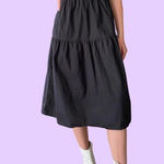 Who What Wear  Black Tiered Country Style Midi  Dress with Flared Puff Sleeves 🔥 Photo 0