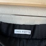 Saks Potts Pants Black Lissi Logo Jacquard High Rise Straight Leg Pants Size 1 Photo 6