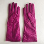 Coach  Vintage Magenta Leather Cashmere Lined Gloves, Sz 7, Y2K Photo 2