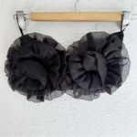 ZARA MAXI ORGANZA FLOWER BANDEAU TOP Black Sz Medium Blogger favorite Photo 1