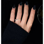 Boutique NEW Women's‎ Split Bar White Gold Plated S925 Band Ring Silver Adjustable Photo 6