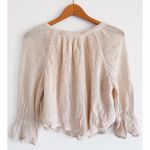 ZARA Women's Cream Layered Mesh Peasant Boho Top Tassels Size XS Photo 1