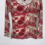 The North Face Thermal Top Womens XS Red Floral Cotton Blend Hiking Camping Photo 2