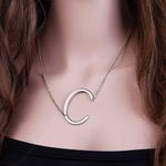Silver Initial Pendant Necklace Letters A Photo 1