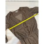Uniqlo  Womens Dress Brown & White Polka Dot Ruffle V-Neck Casual Mini Size XS Photo 2
