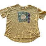 Wildfox Statement Graphic Tee Shirt Mellow Yellow XXL Radiate Positivity Peace Photo 0