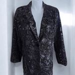 Roaman’s Roaman's Sequin Blazer Black Floral Statement Party Glam Plus Size 18W Photo 1