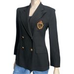 Ralph Lauren Lauren  Vintage Women’s Size 8 P Black Noir Wool RLL Crest Blazer Photo 2