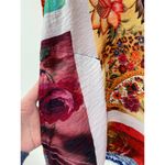 John Mark Mix Print Tunic Top Blouse Size S Pockets Roll Tab Long Sleeves Artsy Red Photo 2