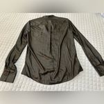 BCBG Max Azria Vintage Anderson Coated Black Button-Up Shirt XS Photo 2