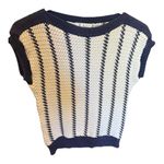 Vintage Dalton Knit Sleeveless Sweater Top Navy Cream – PTP 15 Blue Size XS Photo 1