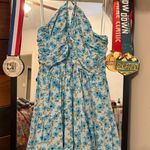 Floral Blue Mini Dress Photo 2