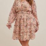 Torrid  Mini Lurex Chiffon Tiered Dress Floral V Neck Long Sleeve Boho Size 3x Photo 3