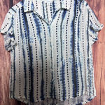 Sundance  Shirts Womens S Blue White Button Down Shirt Collared Shirt Casual Top Photo 0
