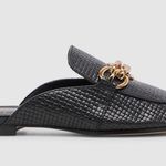 Dolce Vita Solina Metal Accent Loafer Mules Black Size 7.5 Photo 3