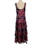 Hutch Luna Dress Gown Maxi Floral Print Tiered Navy Blue Pink Size US 10 Photo 7