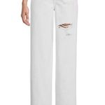 Chelsea and Violet Jeans High Rise Dad White Denim Distressed Size 28 Photo 12