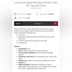 Lululemon SPECIAL Edition Rare Speed Wunder Tight Speckle Shine Garnet sz 4 Photo 2