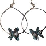 ✨ Rain : Gold Patina Big Hoop Flower Charm Earring ✨ Photo 2